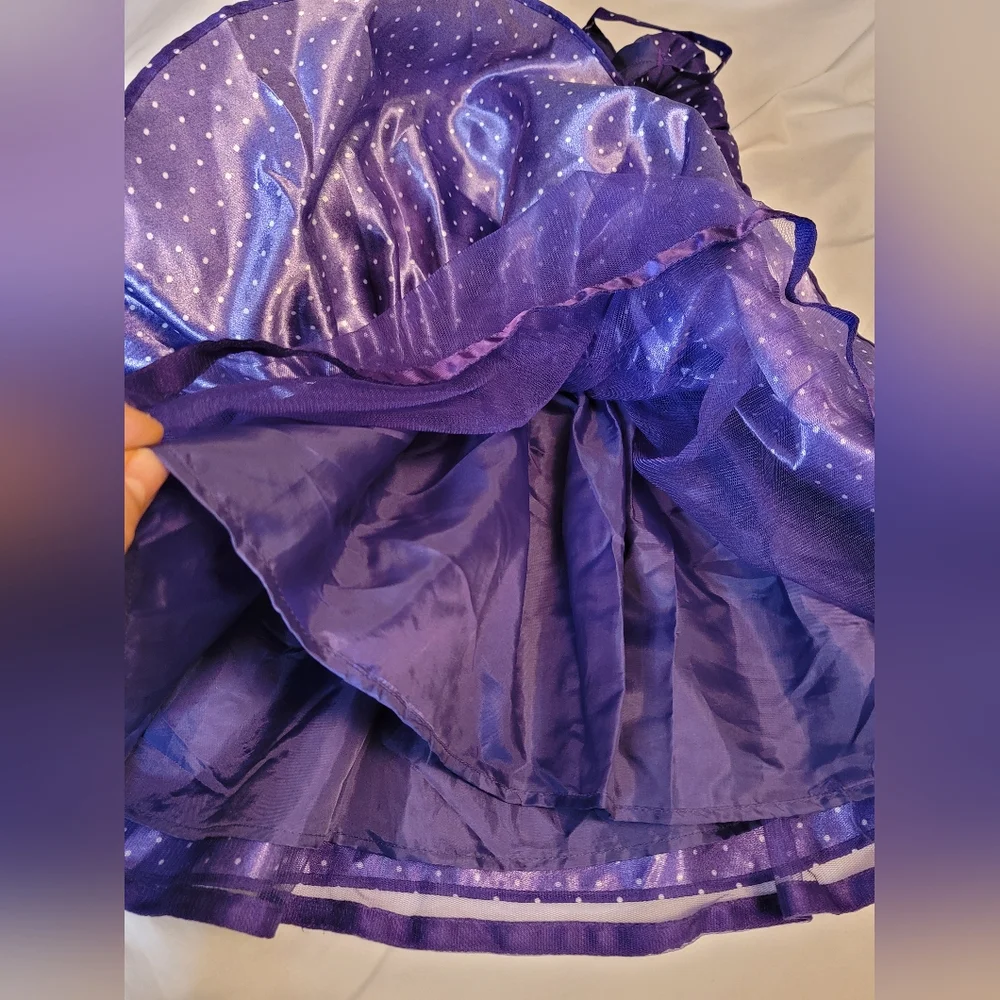 Chaps Purple Polka Dot Dress  Kids Size: 7 - Picture 6 of 6